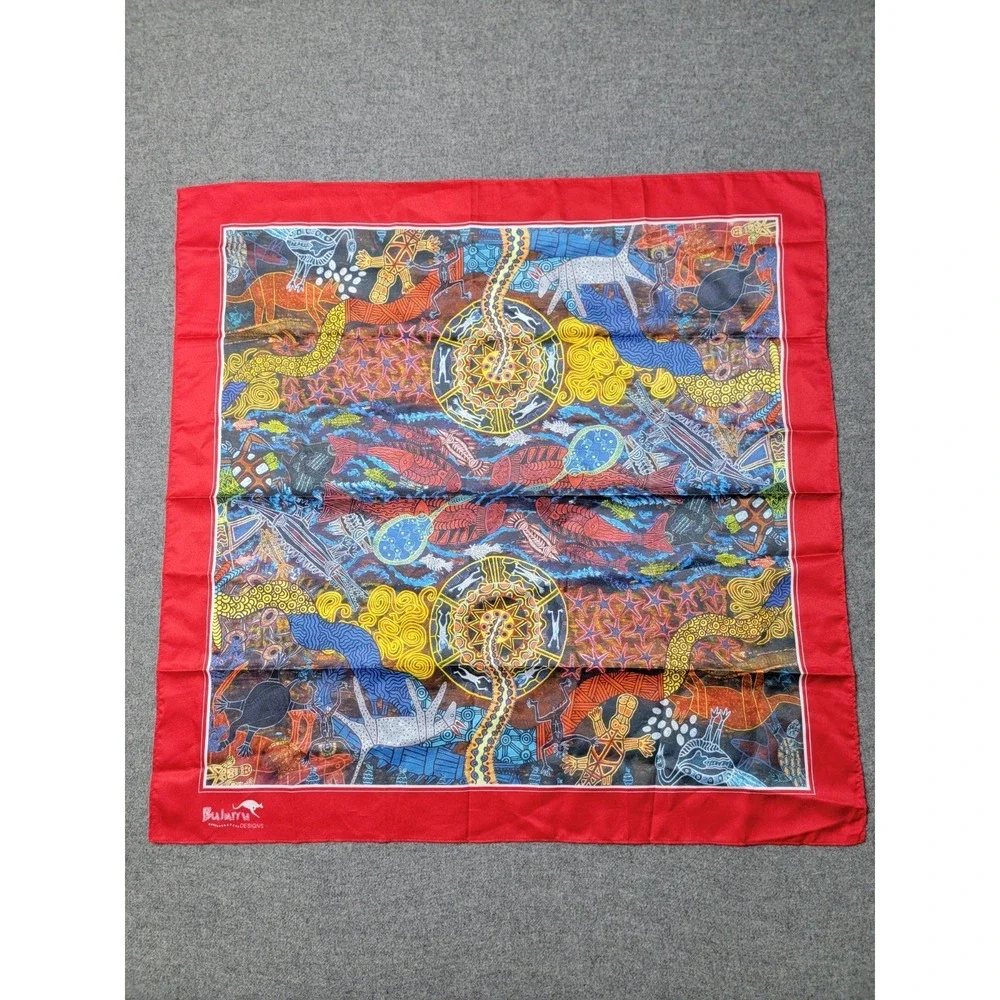 Bulurru Designs Unisex Square Scarf Aboriginal Art Animal Motif Australia‎